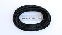 Load image into Gallery viewer, Polyester Black Cable-Laid Rope