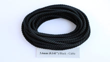 Load image into Gallery viewer, Polyester Black Cable-Laid Rope