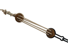 Load image into Gallery viewer, Teak 3D-printed rigging blocks - Deadeyes
