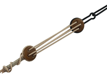 Load image into Gallery viewer, Teak 3D-printed rigging blocks - Deadeyes
