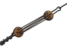 Load image into Gallery viewer, Teak 3D-printed rigging blocks - Deadeyes
