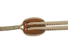 Load image into Gallery viewer, Teak 3D-printed rigging blocks - Double
