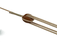 Load image into Gallery viewer, Teak 3D-printed rigging blocks - Double
