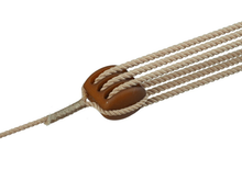 Load image into Gallery viewer, Teak 3D-printed rigging blocks - Triple
