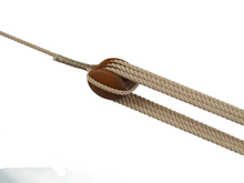 Load image into Gallery viewer, Teak 3D-printed rigging blocks - Triple
