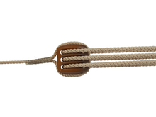 Load image into Gallery viewer, Teak 3D-printed rigging blocks - Triple
