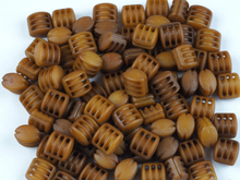 Load image into Gallery viewer, Teak 3D-printed rigging blocks - Triple
